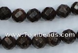 CBZ105 15.5 inches 10mm faceted round bronzite gemstone beads