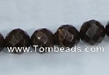 CBZ107 15.5 inches 14mm faceted round bronzite gemstone beads