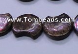 CBZ111 15.5 inches 15*18mm curved moon bronzite gemstone beads