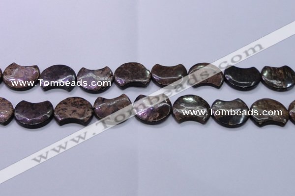 CBZ112 15.5 inches 20*24mm curved moon bronzite gemstone beads