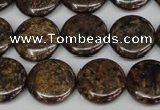 CBZ211 15.5 inches 16mm flat round bronzite gemstone beads