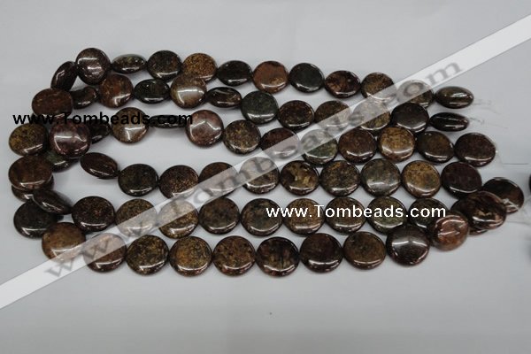 CBZ211 15.5 inches 16mm flat round bronzite gemstone beads