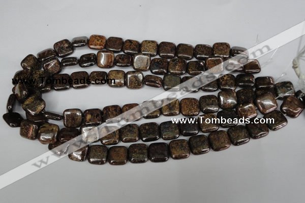 CBZ227 15.5 inches 14*14mm square bronzite gemstone beads