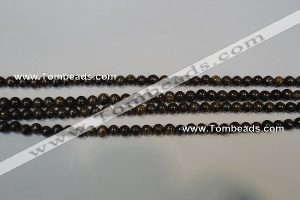 CBZ253 15.5 inches 4mm round bronzite gemstone beads wholesale