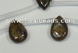 CBZ255 Top-drilled 8*12mm flat teardrop bronzite gemstone beads