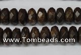 CBZ404 15.5 inches 6*12mm faceted rondelle bronzite gemstone beads