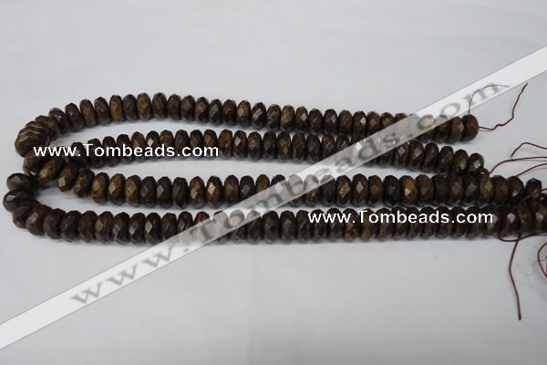 CBZ404 15.5 inches 6*12mm faceted rondelle bronzite gemstone beads