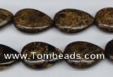 CBZ420 15.5 inches 13*18mm flat teardrop bronzite gemstone beads