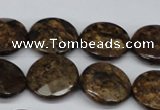 CBZ432 15.5 inches 18mm faceted coin bronzite gemstone beads