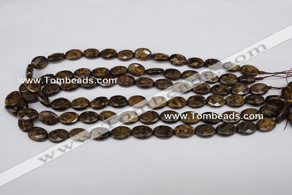 CBZ436 15.5 inches 10*14mm faceted oval bronzite gemstone beads