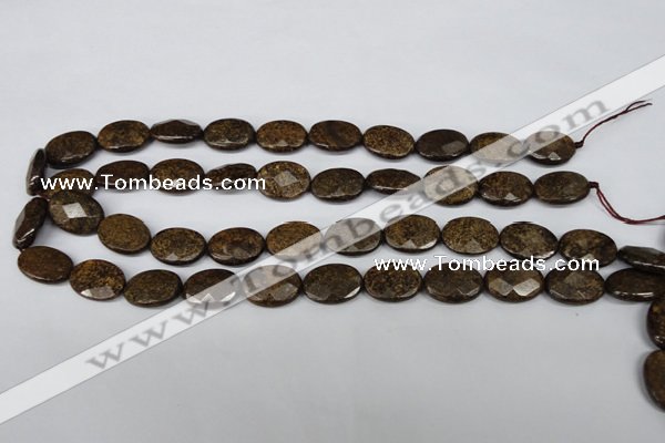 CBZ437 15.5 inches 12*16mm faceted oval bronzite gemstone beads