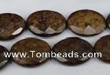 CBZ439 15.5 inches 15*20mm faceted oval bronzite gemstone beads