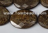 CBZ440 15.5 inches 22*30mm faceted oval bronzite gemstone beads