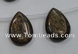 CBZ500 Top-drilled 10*14mm flat teardrop bronzite gemstone beads