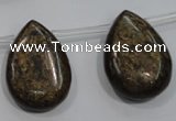 CBZ503 Top-drilled 15*20mm flat teardrop bronzite gemstone beads