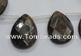 CBZ506 Top-drilled 12*16mm faceted flat teardrop bronzite gemstone beads