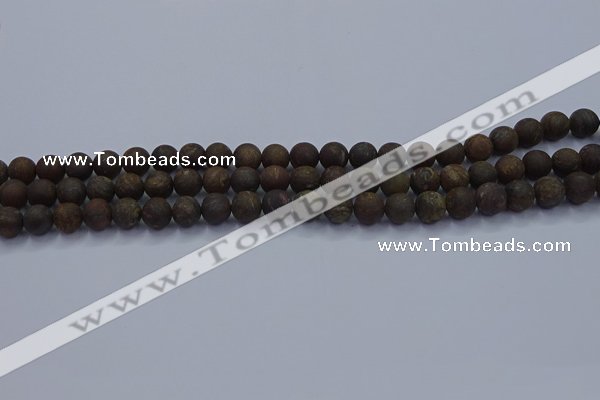 CBZ600 15.5 inches 4mm round matte bronzite beads wholesale