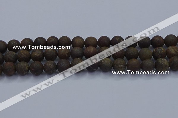 CBZ605 15.5 inches 12mm round matte bronzite beads wholesale