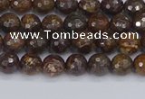 CBZ610 15.5 inches 4mm faceted round bronzite gemstone beads