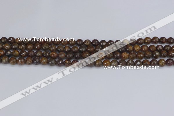 CBZ611 15.5 inches 6mm faceted round bronzite gemstone beads