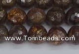 CBZ613 15.5 inches 10mm faceted round bronzite gemstone beads