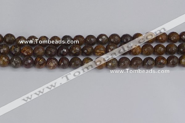 CBZ613 15.5 inches 10mm faceted round bronzite gemstone beads