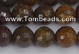 CBZ614 15.5 inches 12mm faceted round bronzite gemstone beads