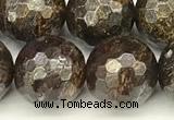 CBZ633 15 inches 12mm faceted round bronzite beads wholesale