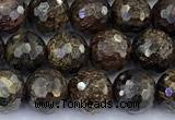 CBZ640 15 inches 6mm faceted round bronzite gemstone beads