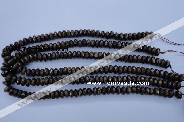 CBZ65 15.5 inches 6*10mm faceted rondelle bronzite gemstone beads