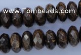 CBZ66 15.5 inches 7*14mm faceted rondelle bronzite gemstone beads