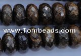 CBZ67 15.5 inches 8*16mm faceted rondelle bronzite gemstone beads