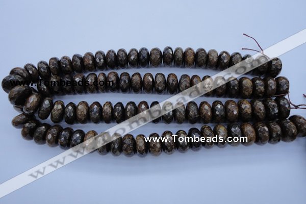 CBZ67 15.5 inches 8*16mm faceted rondelle bronzite gemstone beads