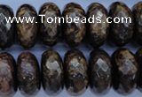 CBZ68 15.5 inches 10*20mm faceted rondelle bronzite gemstone beads