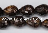 CBZ90 15.5 inches 15*20mm faceted teardrop bronzite gemstone beads