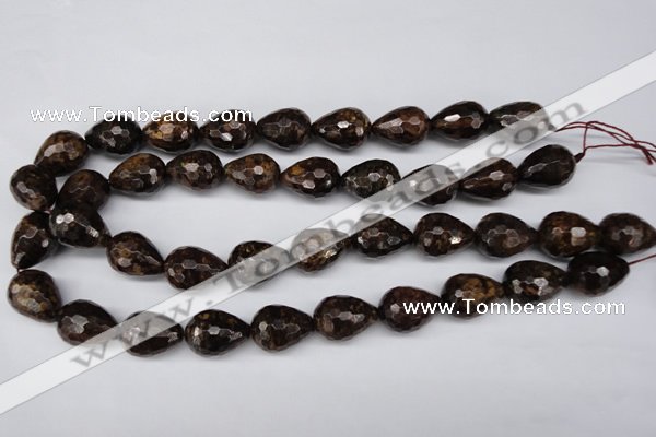 CBZ90 15.5 inches 15*20mm faceted teardrop bronzite gemstone beads