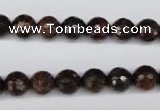 CBZ94 15.5 inches 8mm faceted round bronzite gemstone beads