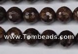 CBZ96 15.5 inches 12mm faceted round bronzite gemstone beads