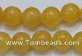 CCA07 15.5 inches 14mm round yellow calcite gemstone beads wholesale