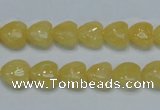 CCA11 15.5 inches 10*10mm heart yellow calcite gemstone beads