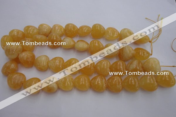 CCA25 15.5 inches 20*20mm heart calcite gemstone beads wholesale