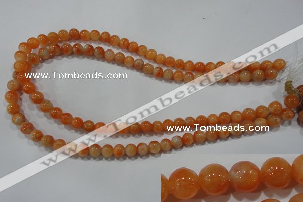 CCA302 15.5 inches 8mm round orange calcite gemstone beads wholesale