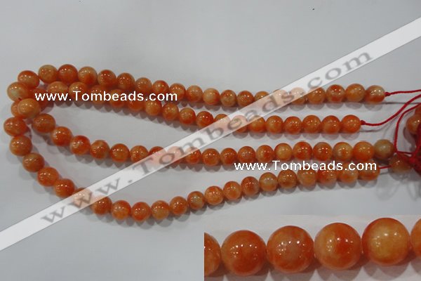 CCA303 15.5 inches 10mm round orange calcite gemstone beads wholesale