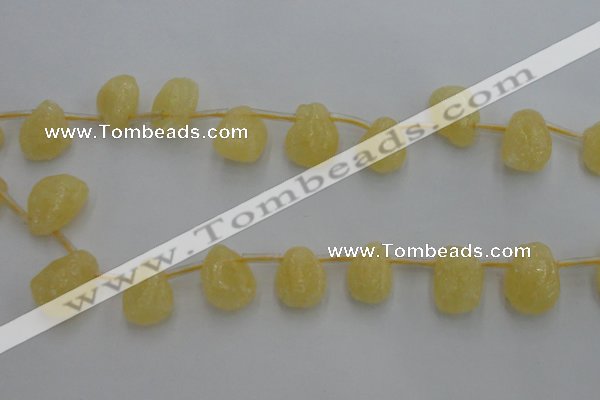 CCA33 Top-drilled 12*16mm nuggets calcite gemstone beads wholesale