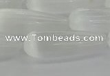 CCA358 15.5 inches 10*30mm teardrop white calcite gemstone beads