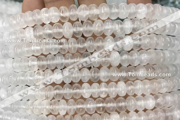 CCA367 15.5 inches 5*8mm rondelle white calcite gemstone beads