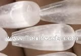 CCA375 15.5 inches 8*20mm teardrop white calcite gemstone beads