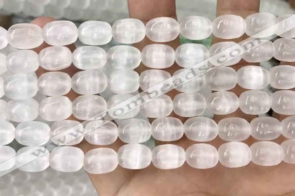 CCA379 15.5 inches 8*10mm rice white calcite gemstone beads