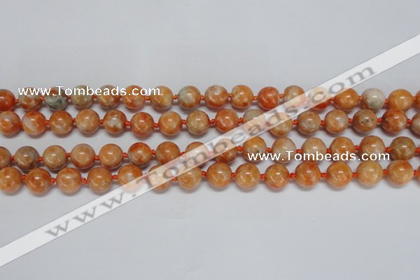 CCA453 15.5 inches 10mm round orange calcite gemstone beads