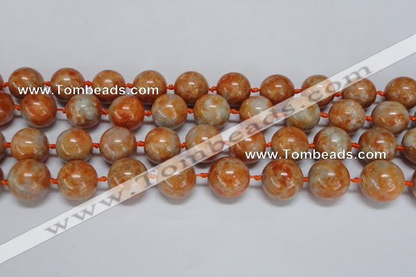 CCA456 15.5 inches 16mm round orange calcite gemstone beads